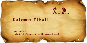 Kelemen Mikolt névjegykártya